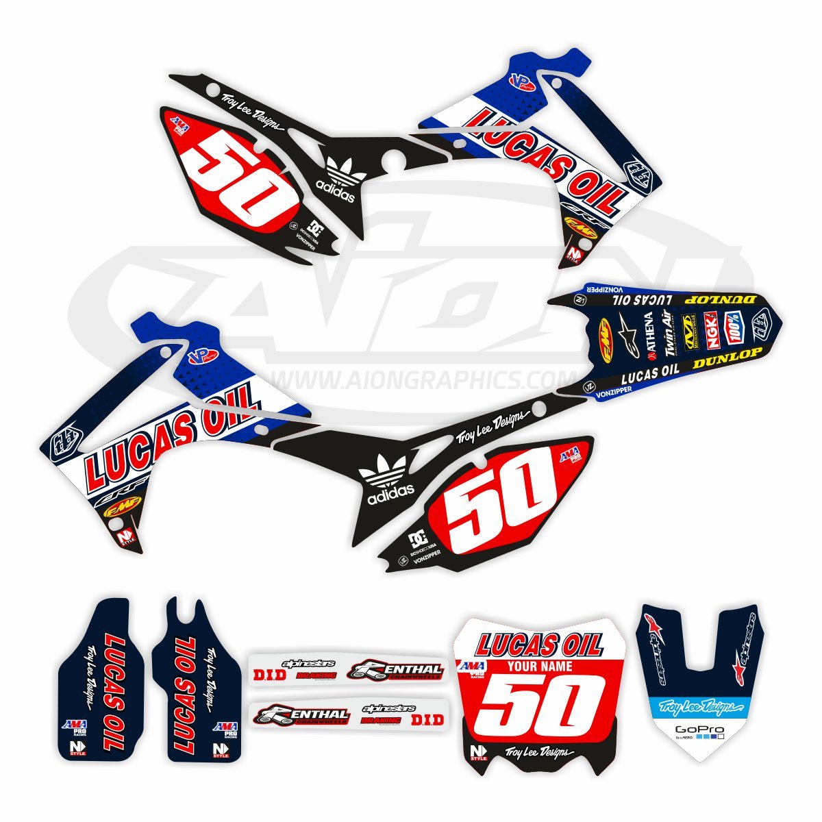 thumbnail image 2 of Honda CRF250X Graphic Kit – Fits 2011-2017 Models, Motocross Style, Made In USA 2 of 3