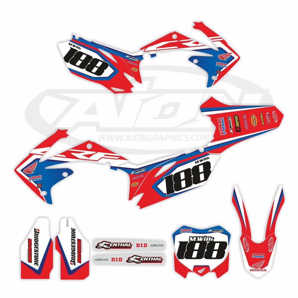 Honda Graphics Kit for a 2009-2013 CRF 250-450cc dirt bike models