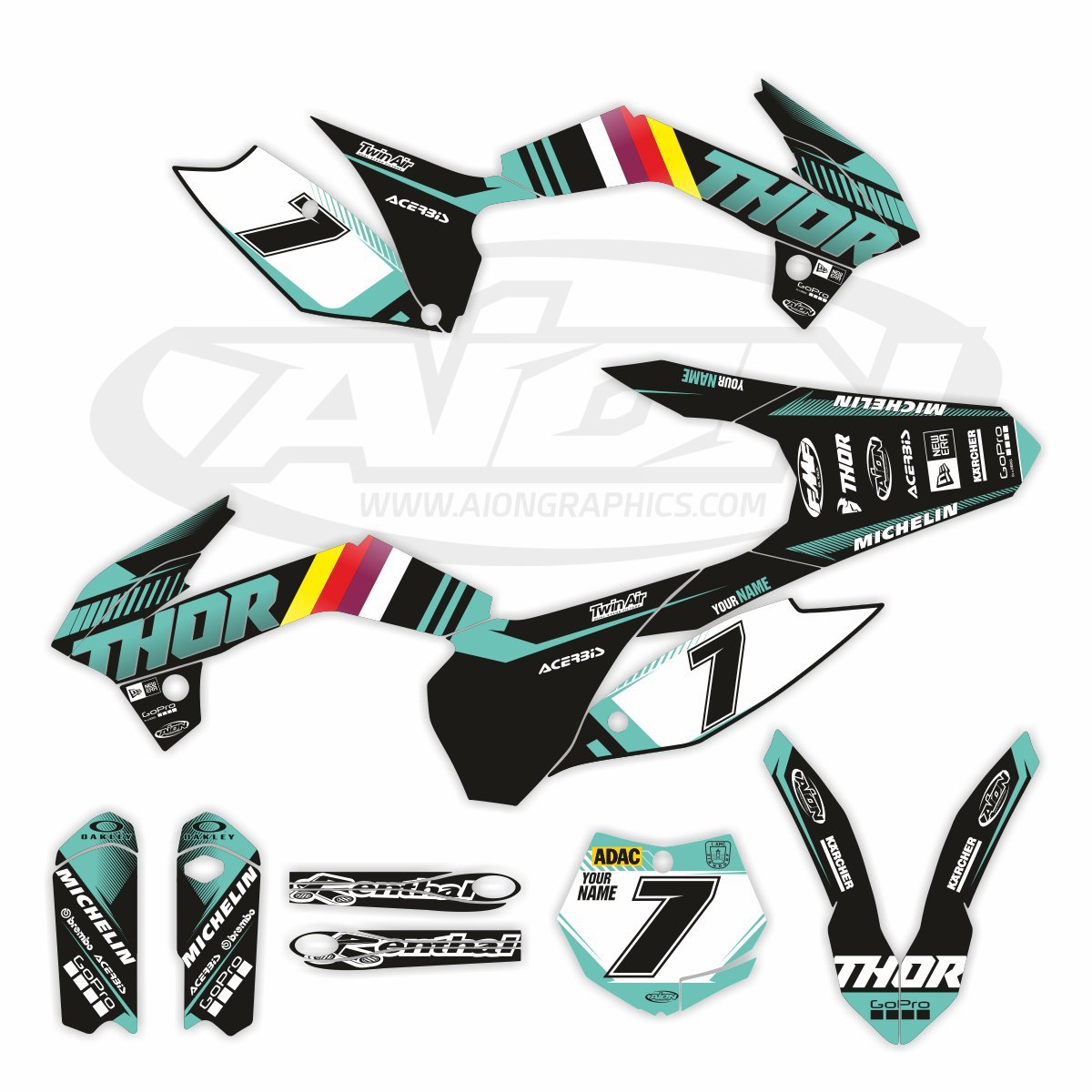 KTM Graphics Kit for a 2013-2014 SX 85cc dirt bike models