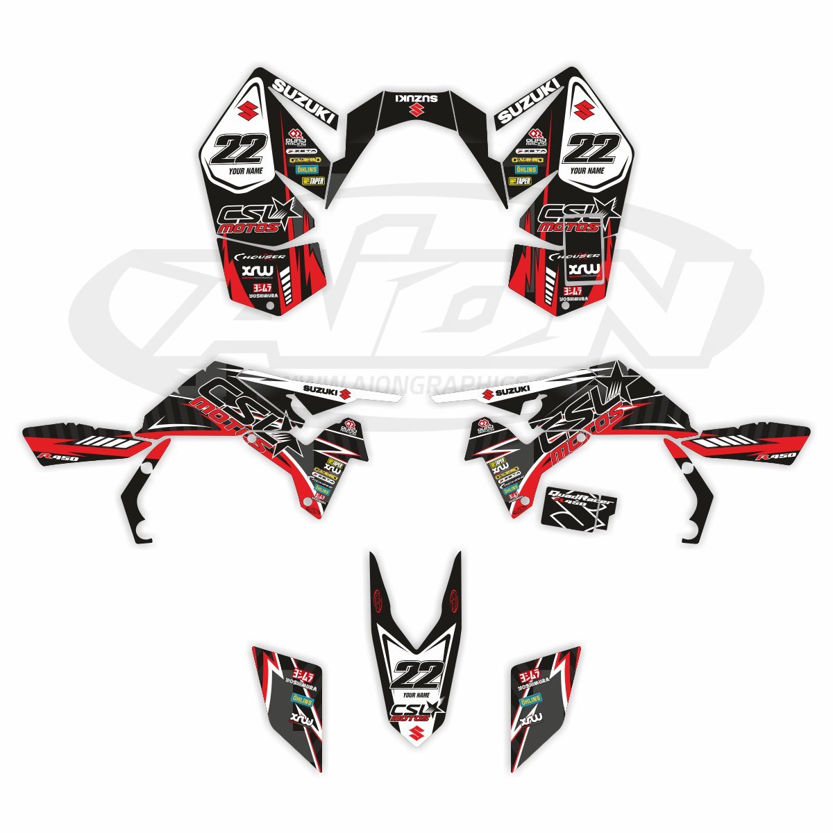 SUZUKI LTR 450 graphics stickers decals atv quad kit full wrap LTR450 decal EUR 157,34 - FR